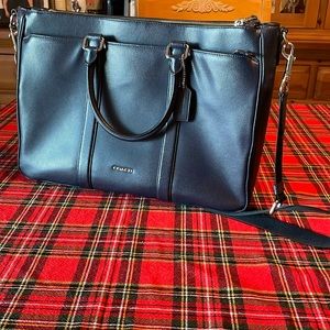 Coach Dark Blue Leather Brief case